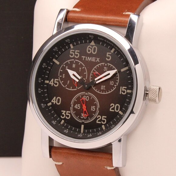 Timex Men's Watch Day Date Sub Dials Small Seconds 44mm - Picture 1 of 12